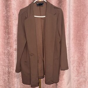 ASOS DESIGN Petite oversized suit blazer in mocha